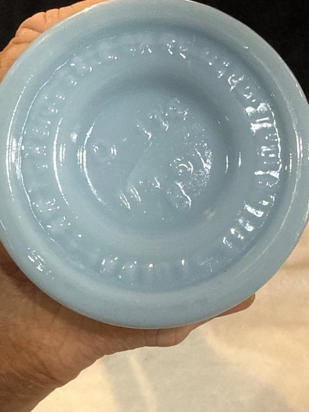 vintage 1961 Jim Beam Grecian Blue Milk Glass Decanter